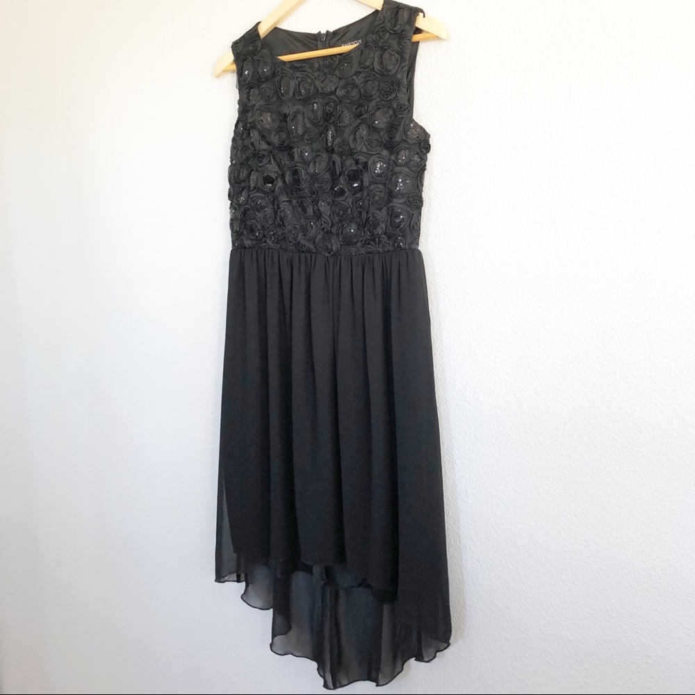 EnFocus Studio Black Dress Floral Sequined Detail